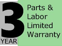 Badge showing 3 year parts and labor warranty on all fencing installations